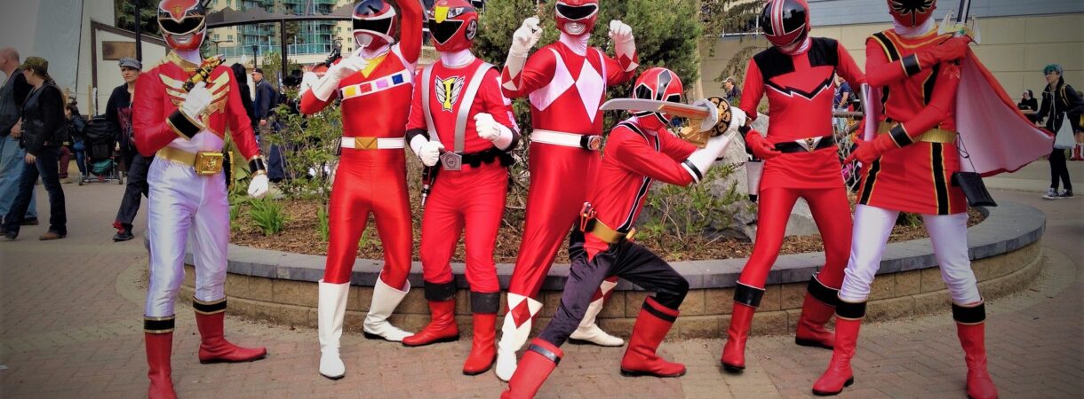 Group staged as super heros